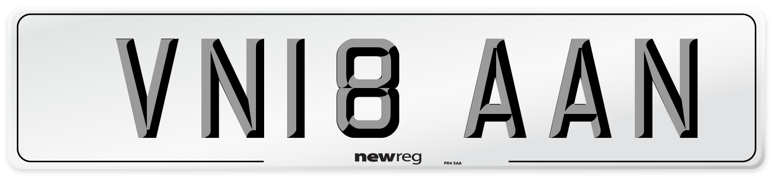 VN18 AAN Number Plate from New Reg